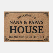 ようこそNANAとPAPAの家グランドキッズここで台無し ドアマット (正面)