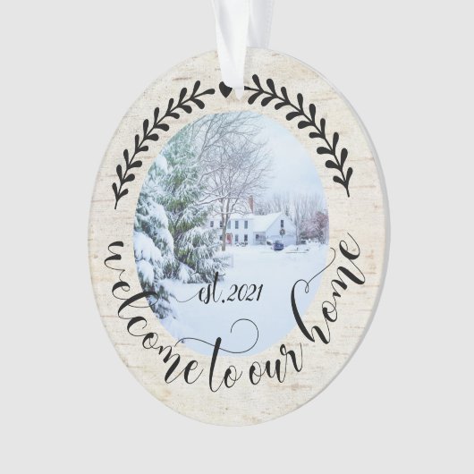 ようこそOur Home 2フォトファームハウススタイル オーナメント (正面)