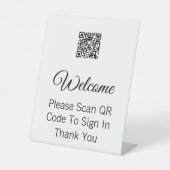 ようこそQRコードをスキャンしてサインインテンプレート 台座サイン (正面)