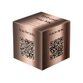 ようこそQRコード情報ホテルレストランテーブルブロンズ フォトキューブ (正面アングル)