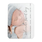 ようこそSweet Boy写真ベビーのお知らせ マグネット (縦)