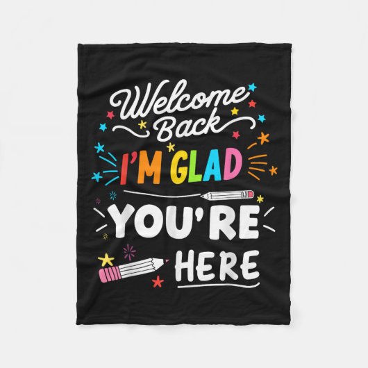ようこそWelcome Back Im Glad You Here フリースブランケット (正面)