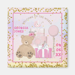 ようこそWorld Baby Girl Name Date Of誕生 マグネット