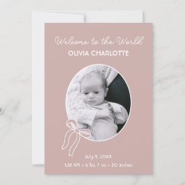 ようこそWorld Dusty Pink生まれたばかりのベビー誕生 案内状