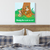 よぎクマとブーのピクニックスナック キャンバスプリント (インサイチュ (寝室))