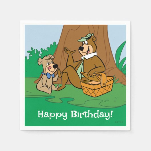 よぎクマとブーのピクニックスナック スタンダードカクテルナプキン (正面)