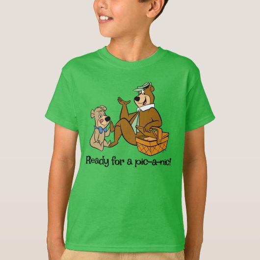 よぎクマとブーのピクニックスナック Tシャツ (正面)