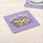 よぎクマと友人の驚き スクエアペーパーコースター (アングル)
