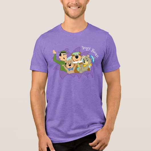 よぎクマと友人の驚き トライブレンドＴシャツ (正面)
