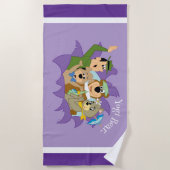 よぎクマと友人の驚き ビーチタオル (正面)