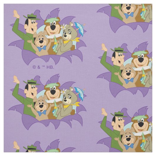 よぎクマと友人の驚き ファブリック (見本)