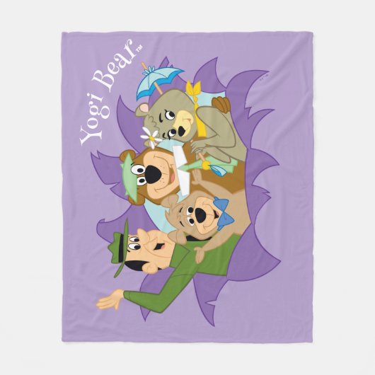 よぎクマと友人の驚き フリースブランケット (正面)