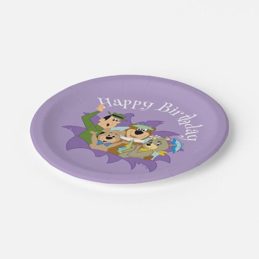 よぎクマと友人の驚き ペーパープレート (アングル)