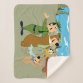 よぎ熊と友人の温かい歓迎 シェルパブランケット (正面)