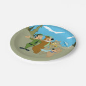 よぎ熊と友人の温かい歓迎 ペーパープレート (アングル)