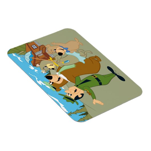 よぎ熊と友人の温かい歓迎 マグネット (右側)