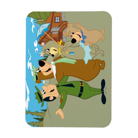 よぎ熊と友人の温かい歓迎 マグネット (縦)