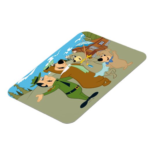 よぎ熊と友人の温かい歓迎 マグネット (左側)