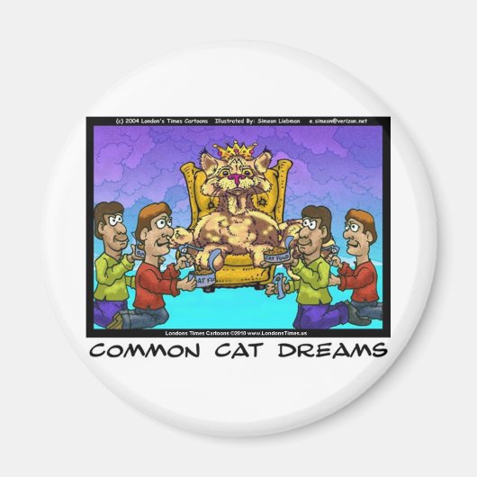よくある猫の夢おもしろいのギフトT&収集品 マグネット (正面)