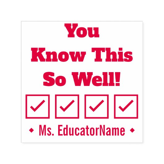 「よくご存じの通り！」 グレーディング用ゴム印 セルフインキングスタンプ (デザイン)