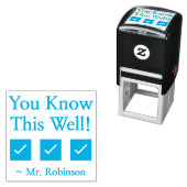 「よくご存じの通り！」+先生名ゴム印 セルフインキングスタンプ (インサイチュ)