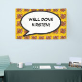 よくできたおもしろいモダンレトロ漫画本 横断幕 (トレードショー)