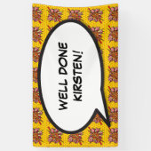 よくできたおもしろいモダンレトロ漫画本 横断幕 (縦)