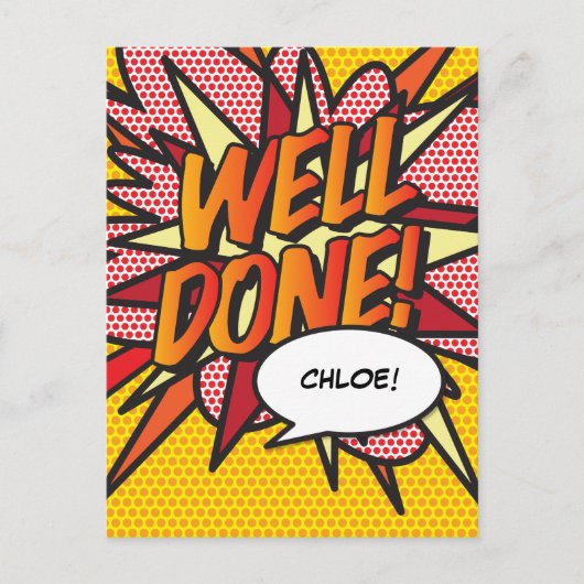 よくできたおもしろいレトロ漫画ブックアーポップ・アートのト 案内ポストカード (正面)