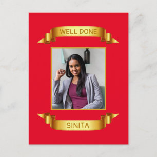 よくできた金ゴールドスクロール、カスタム写真 – パーソナライズされた ポストカード