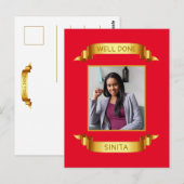 よくできた ゴールド スクロール カスタム フォト - パーソナライズ ポストカード (正面/裏面)