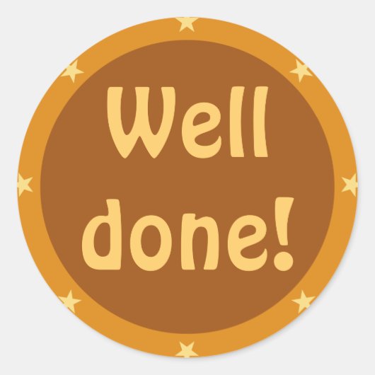 よくできた – 先生ステッカーシリーズ ラウンドシール (正面)