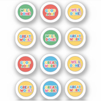 よくできました、すばらしい仕事、いい仕事 シール