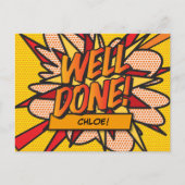 よくできました!楽しいレトロコミックブックポップアート ポストカード (正面)