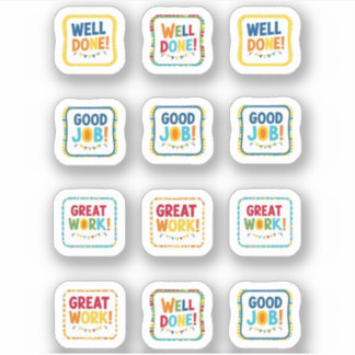 よくできました、素晴らしい仕事、いい仕事 シール