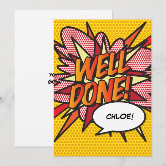 よくできました Fun Comic Book Pop Art 招待状 (正面/裏面)