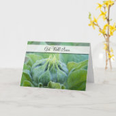 よくぬれたヒマワリの芽のクローズアップ写真 カード (黄色い花)