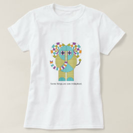 よくはしゃぐでモダンな象のキルトパターン Tシャツ