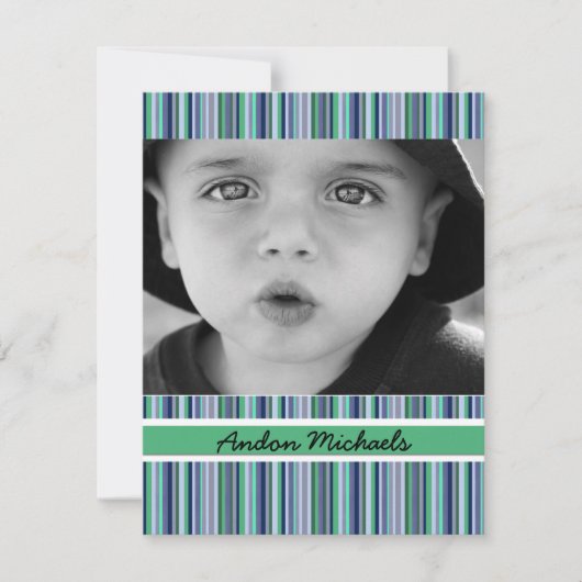 よくはしゃぐで平らな写真のサンキューカード。 サンキューカード (正面)