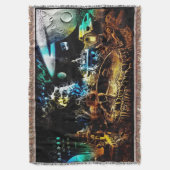 よくはしゃぐなエイリアンのブランケット スローブランケット (正面縦)