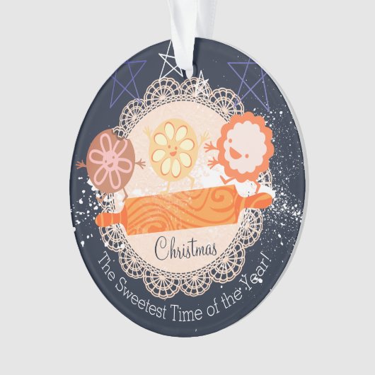 よくはしゃぐなクッキーの麺棒のクリスマスのオーナメント オーナメント (正面)