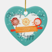 よくはしゃぐなクッキーの麺棒のクリスマスのオーナメント セラミックオーナメント (裏面)