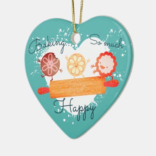 よくはしゃぐなクッキーの麺棒のクリスマスのオーナメント セラミックオーナメント (左)