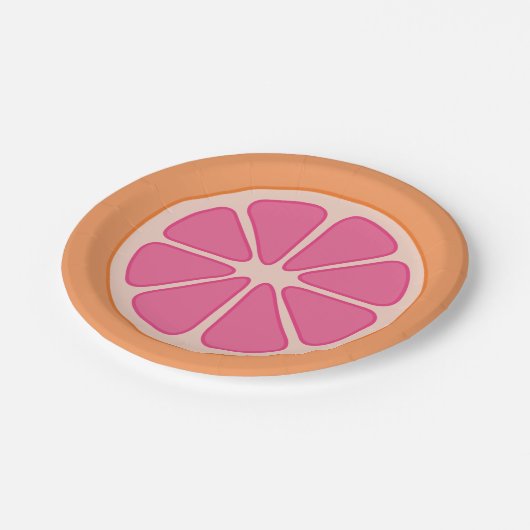 よくはしゃぐなグレープフルーツの切れの紙皿 ペーパープレート (アングル)