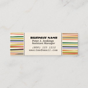 よくはしゃぐなストライプ幸せな色のシンプルパターン スキニー名刺