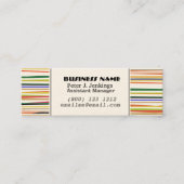 よくはしゃぐなストライプ幸せな色のシンプルパターン スキニー名刺 (正面)