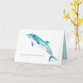 よくはしゃぐなメッセージカードを夢を見ているイルカ カード (黄色い花)