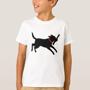 よくはしゃぐなラブラドル・レトリーバー犬犬の黒の実験室のランニング Tシャツ