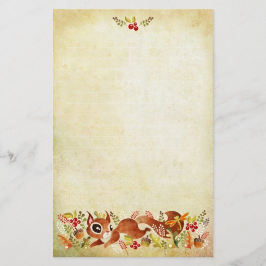 よくはしゃぐなリスの文房具 便箋 (正面)