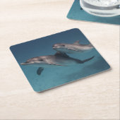 よくはしゃぐな姿勢 スクエアペーパーコースター (アングル)