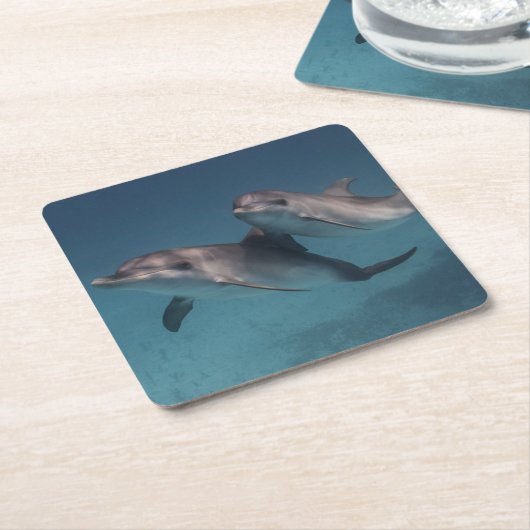 よくはしゃぐな姿勢 スクエアペーパーコースター (アングル)